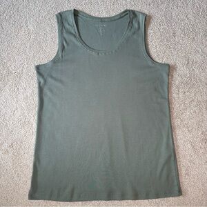 Chico’s Dusty Olive Tank Top, Size XL, 100% Cotton